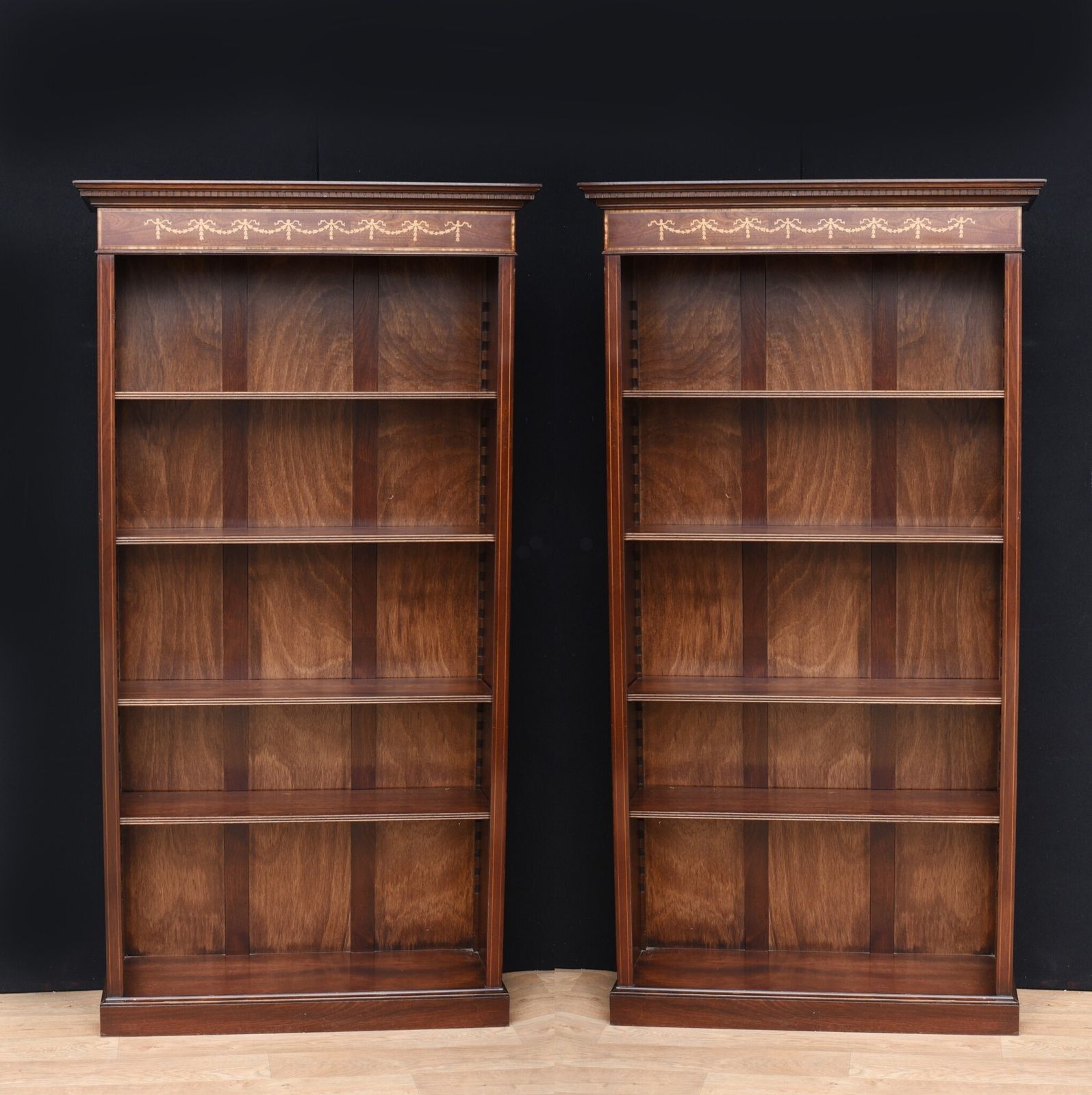 Pair Mahogany Open Front Bookcase   Regency Sheraton Bookcase Bespoke photo furniture