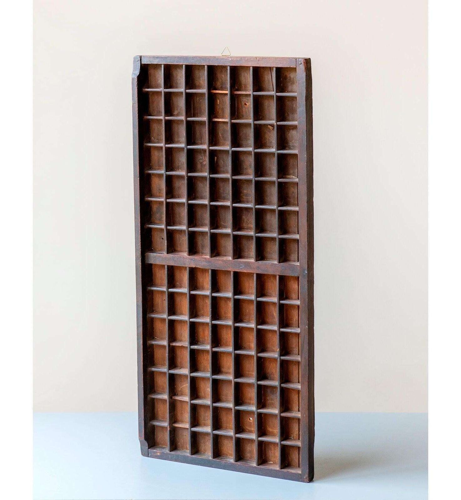 Antiek Letterkastje | Houten Drukkersbak | Vintage Wanddecoratie