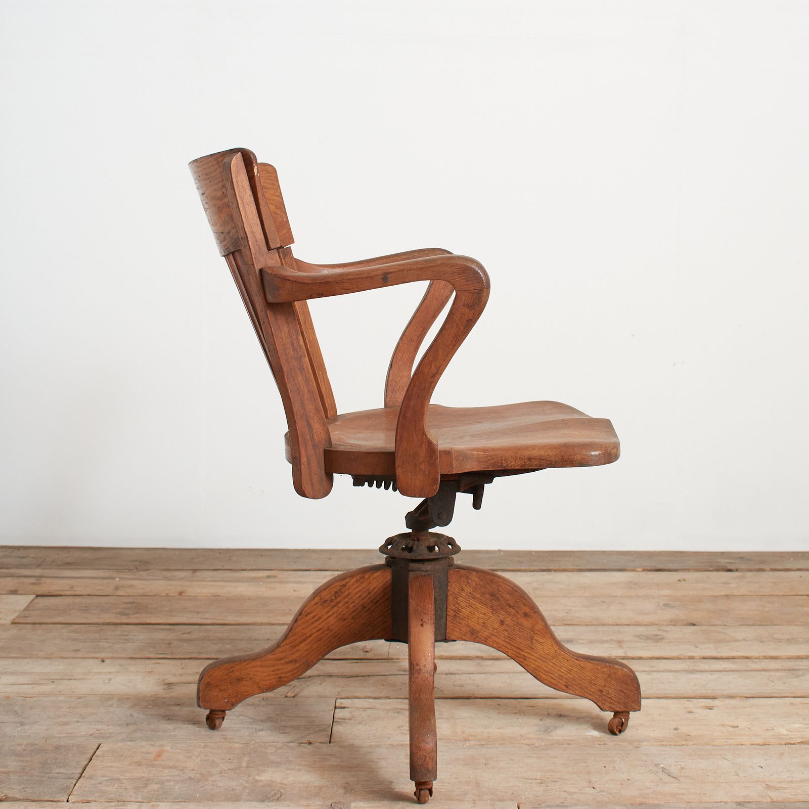 photo furniture Antique Oak French Swivel Desk Chair