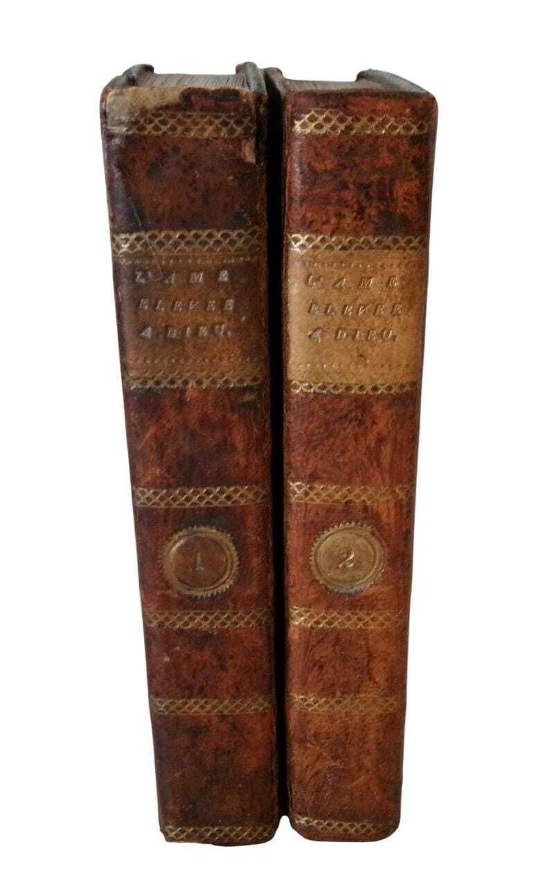 1804 French Religious Books: The Soul Raised To God, Barthélemy Baudrand, Georgian Leather Books photo furniture