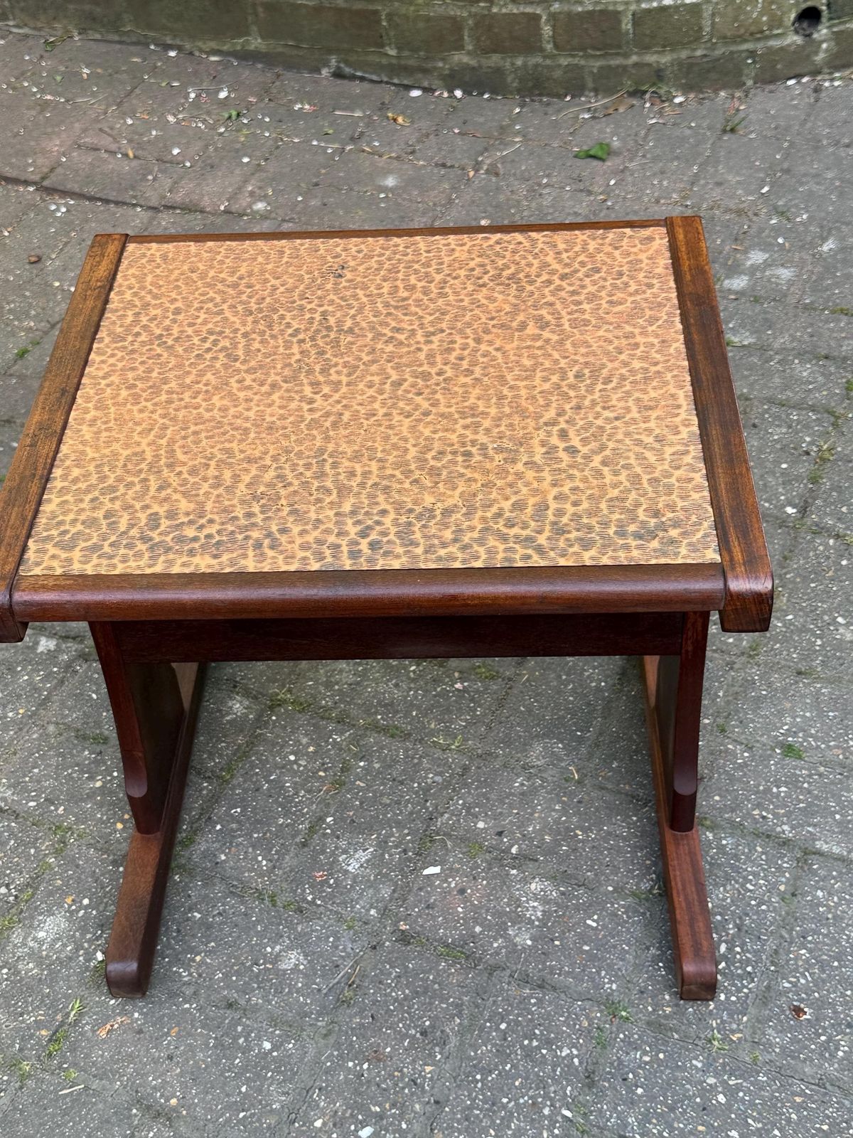 Vintage Mid Century Hammered Copper Top Side Table Retro Occasional Table, G Plan Style S photo buy