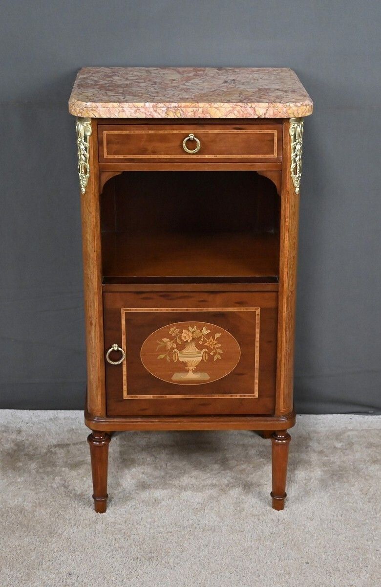 Small Marquetry Parlor Cabinet, Louis XVI Style – Early 20th Century photo vinterior