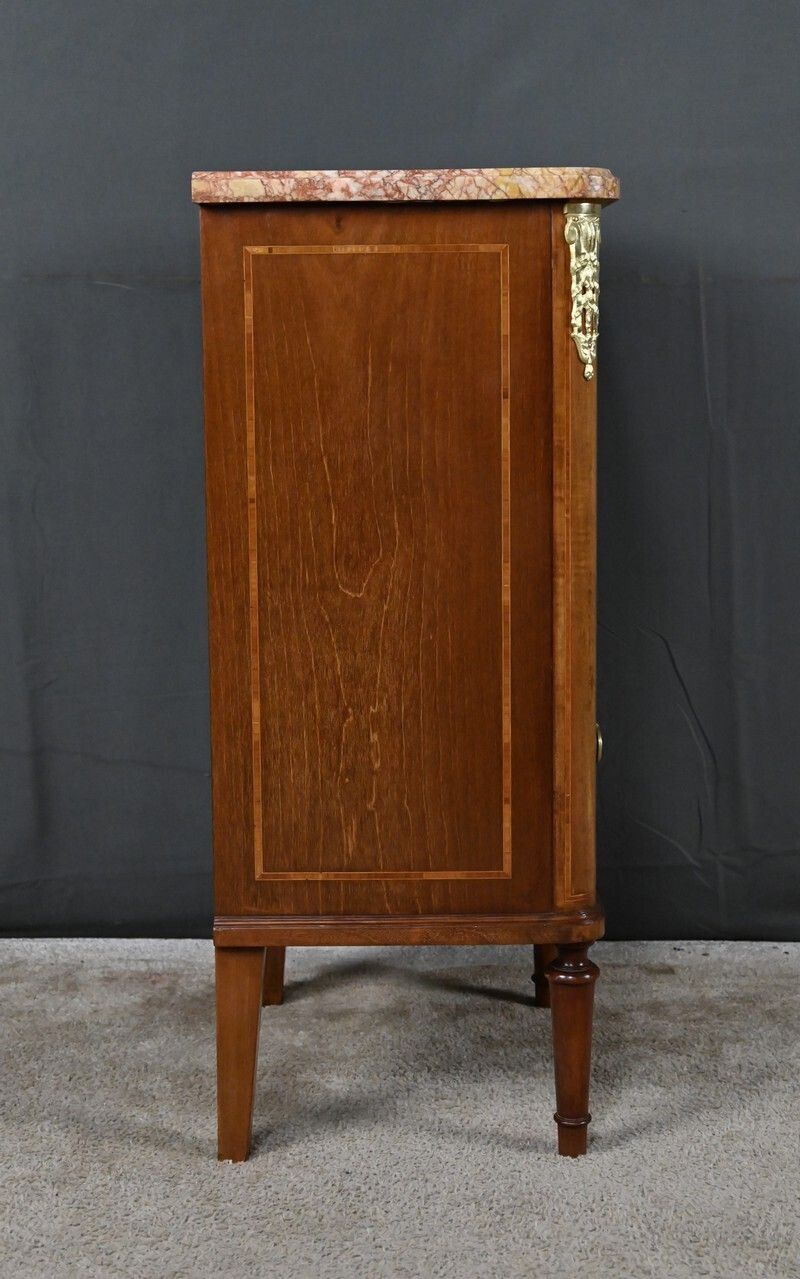 photo vintage Small Marquetry Parlor Cabinet, Louis XVI Style – Early 20th Century