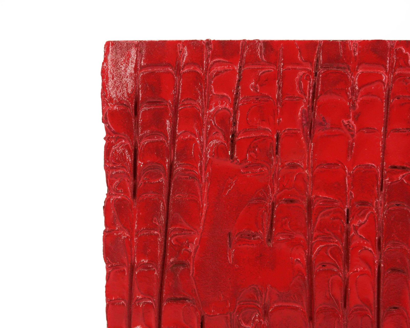 Klein Frans Minimalistisch En Abstract Rood Textuurschilderij Van Vincent Dufresne / Kunst, Woondecoratie, Minimalistisch photo furniture