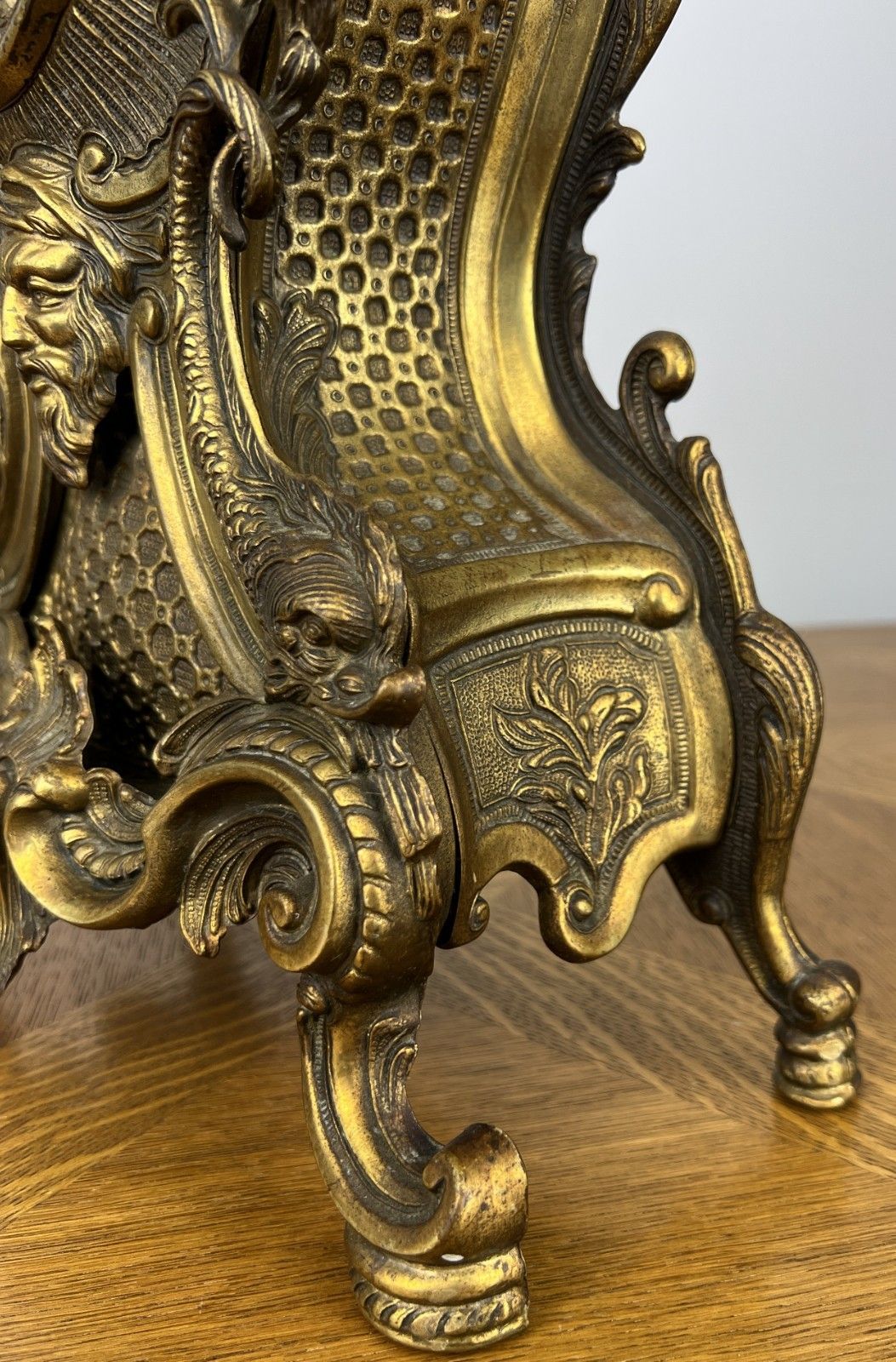 Clock Vintage French Brass Ornate Cherub Mantel Clock Decorative Lot 6036 photo for sale