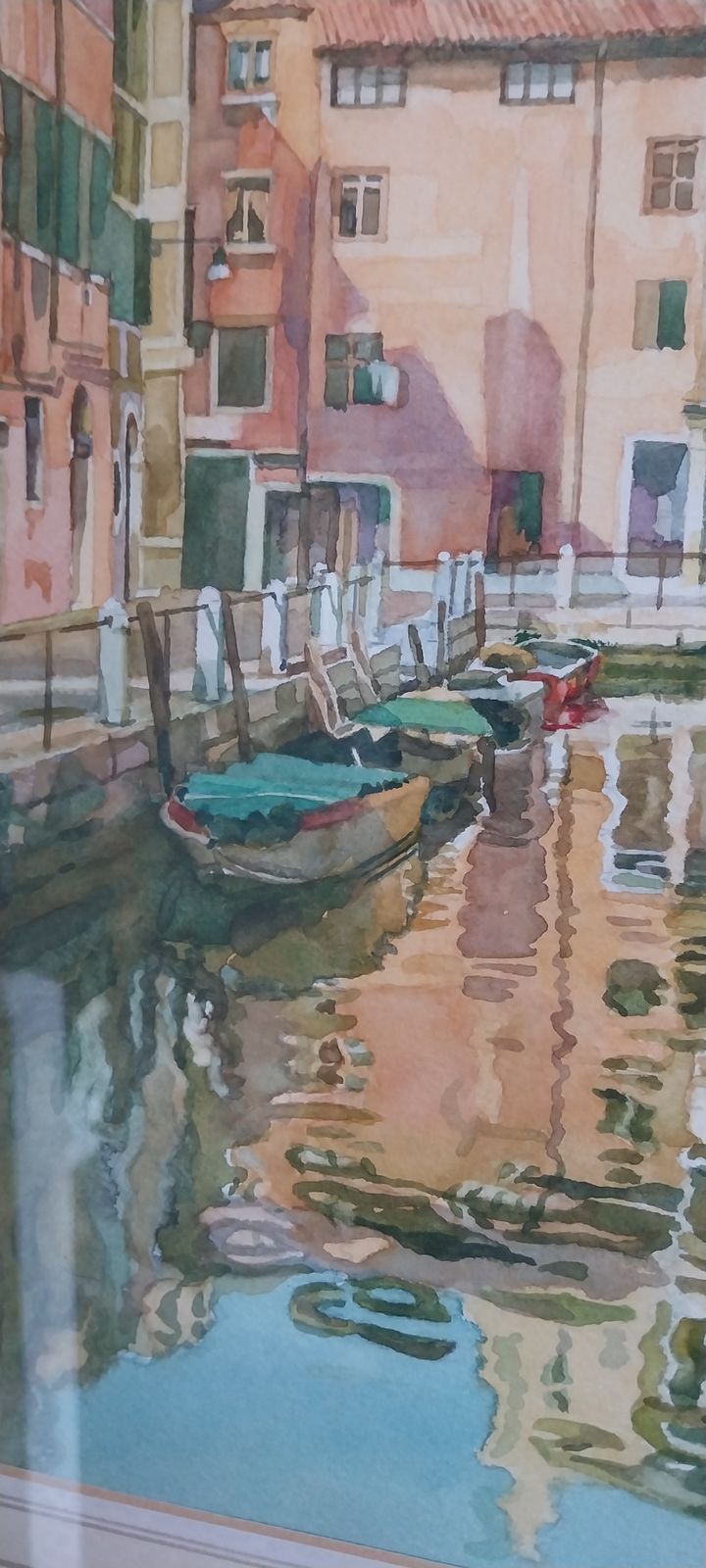 Golden Light On A Venetian Canal Peter Berrisford Watercolour Painting On Canvass Venice photo buy