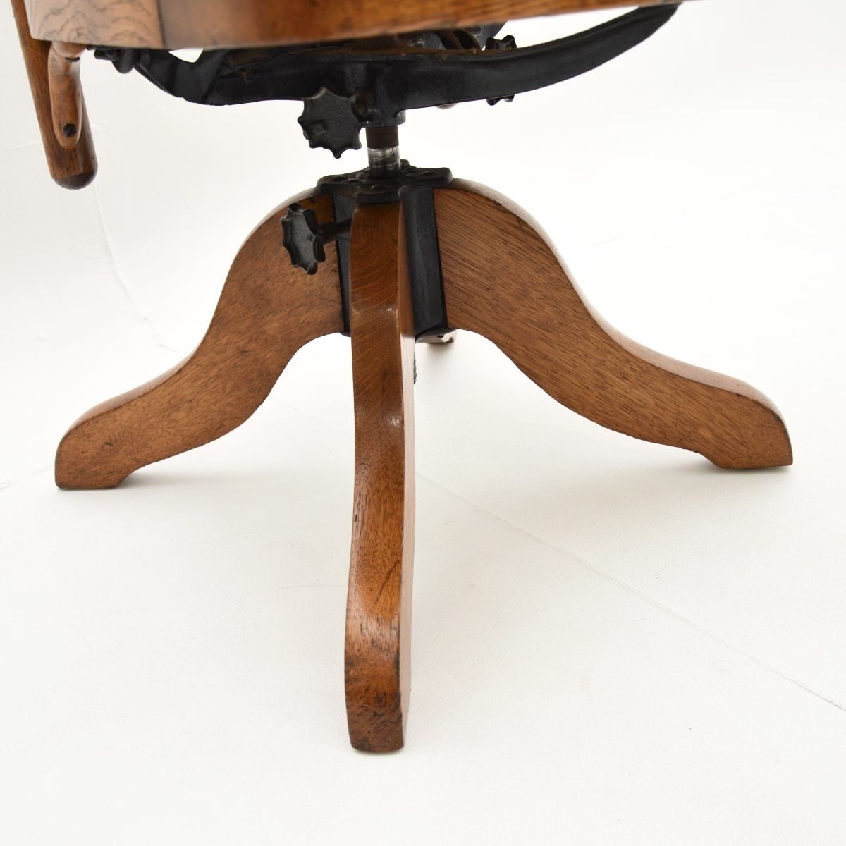 Antique Victorian Bentwood And Leather Swivel Desk Chair photo vintage