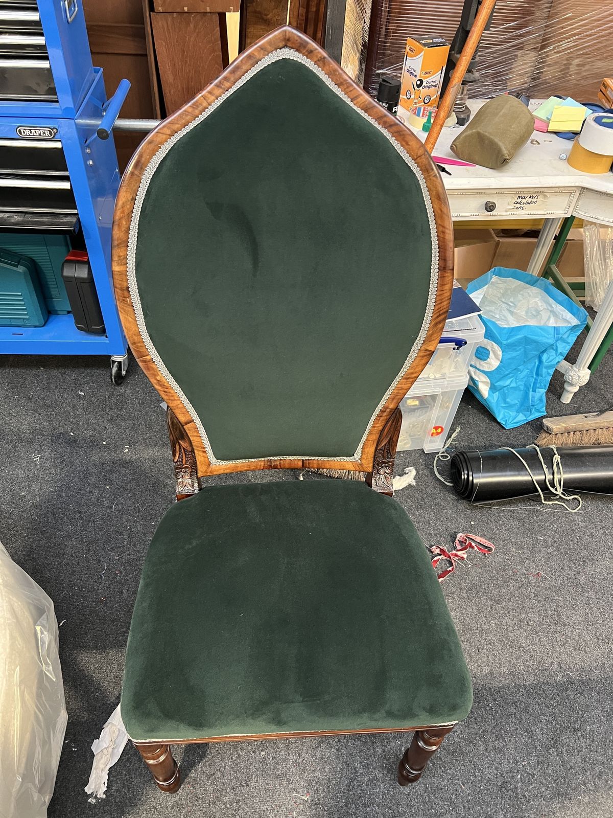 Continental Walnut Veneered Occasional Chair Circa 1880 photo furniture