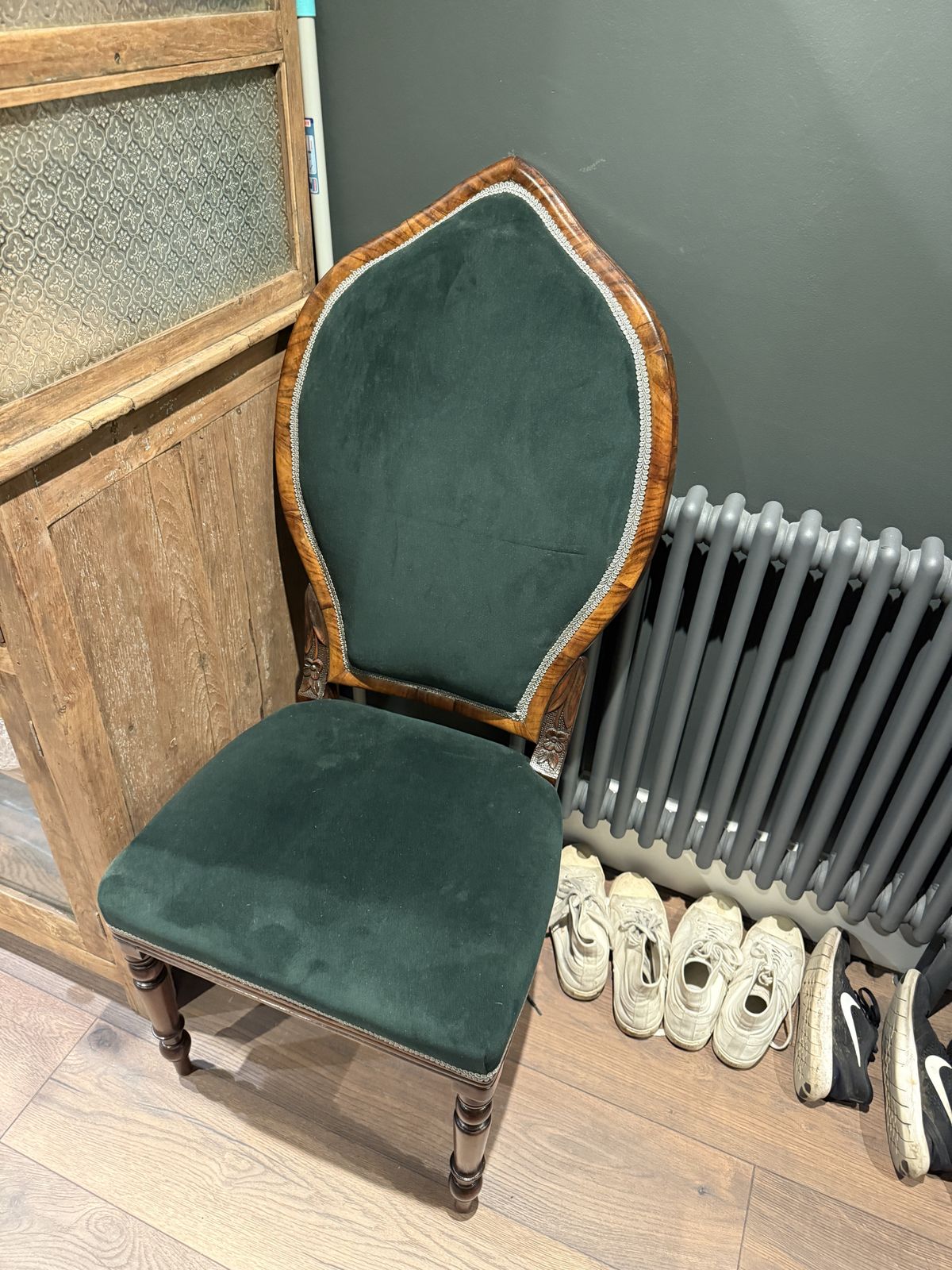 Continental Walnut Veneered Occasional Chair Circa 1880 photo for sale
