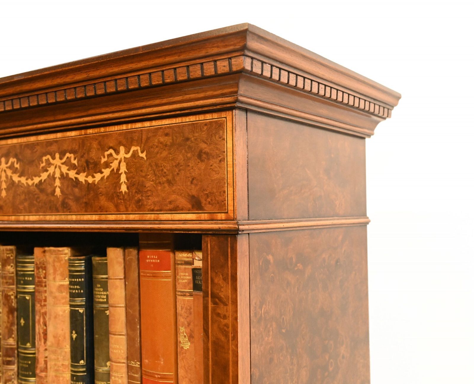 Pair Walnut Bookcases   Regency Sheraton Open Front Bespoke photo Furniture