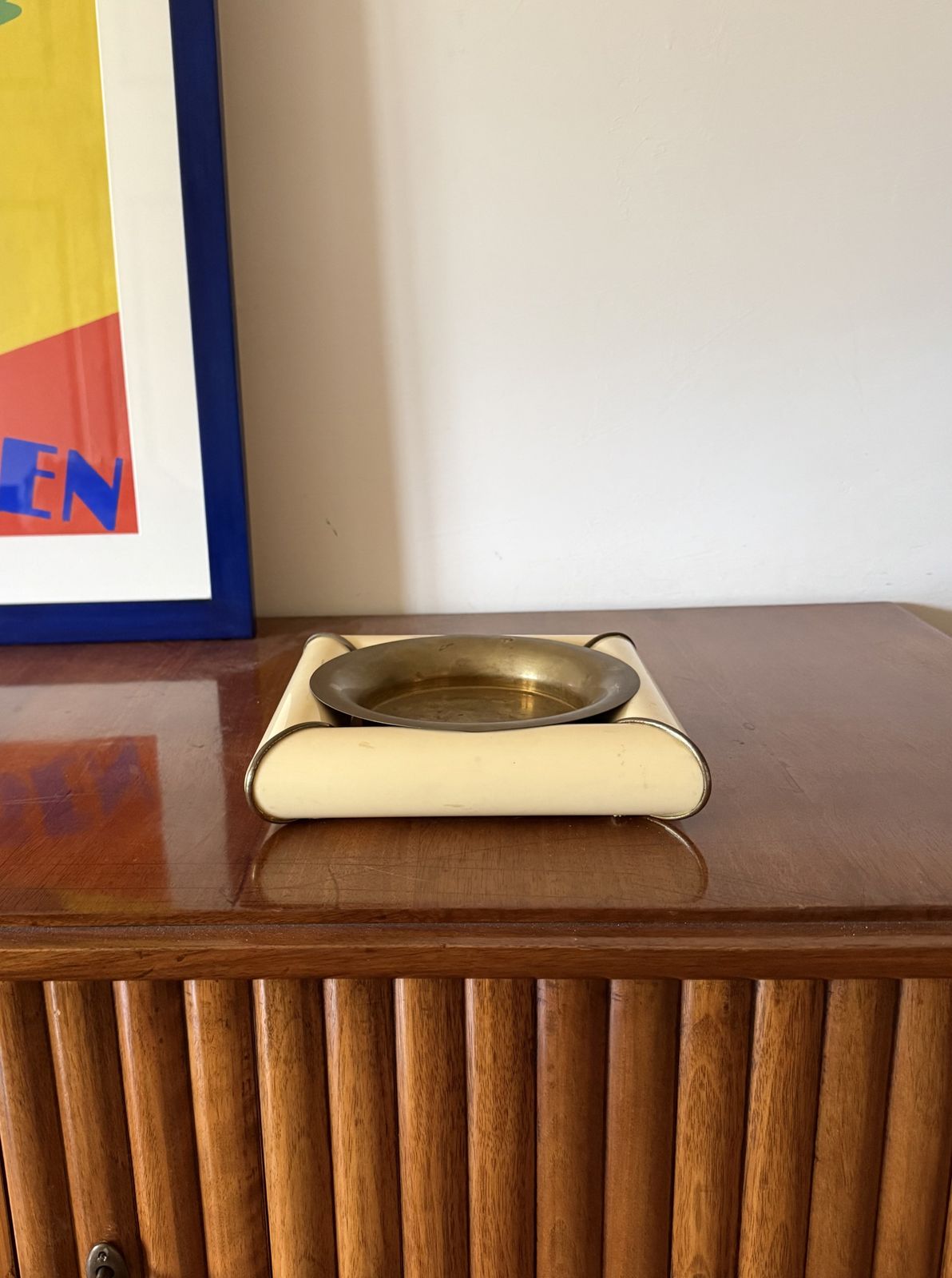 Tommaso Barbi, Mid Century Brass Ashtray, Italy 1970 photo Home Decor