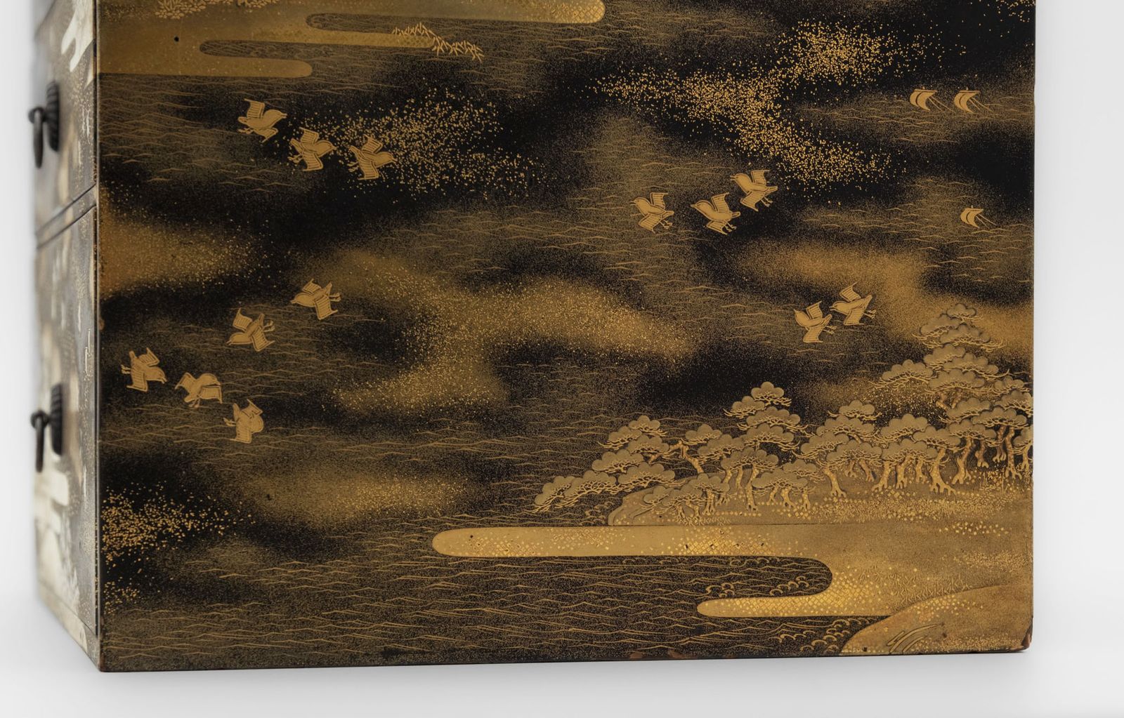 1175.0 Japanese Shōwa Lacquered Gold Maki‑E Calligraphy Chest photo