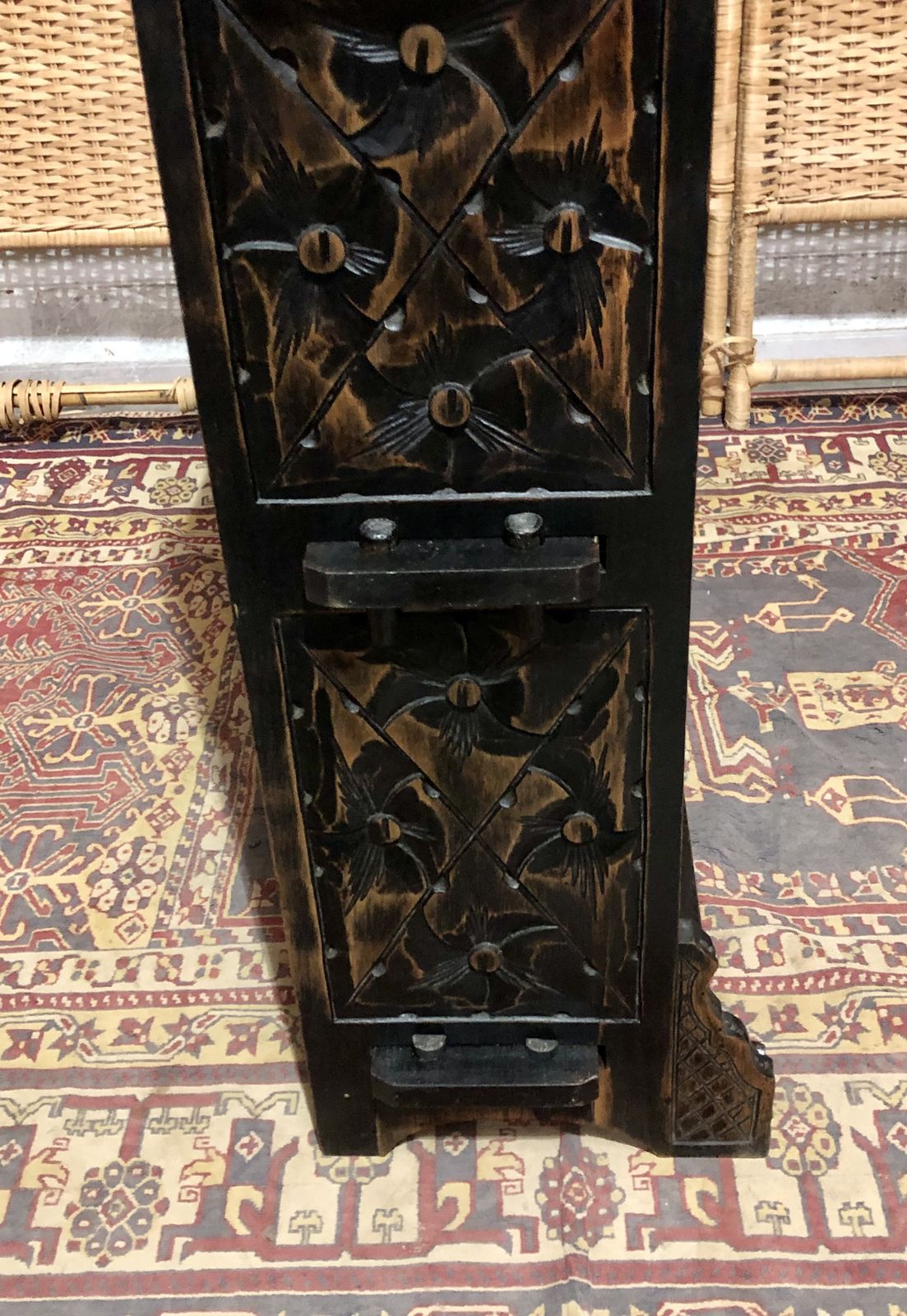 429.0 Handsome Antique Carved Oak Bookcase/Bookshelves photo