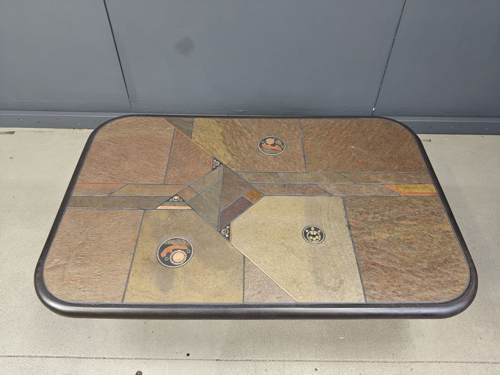 photo furniture Brutalist Slate Stone Coffee Table In The Manner Of Paul Kingma, 1980s