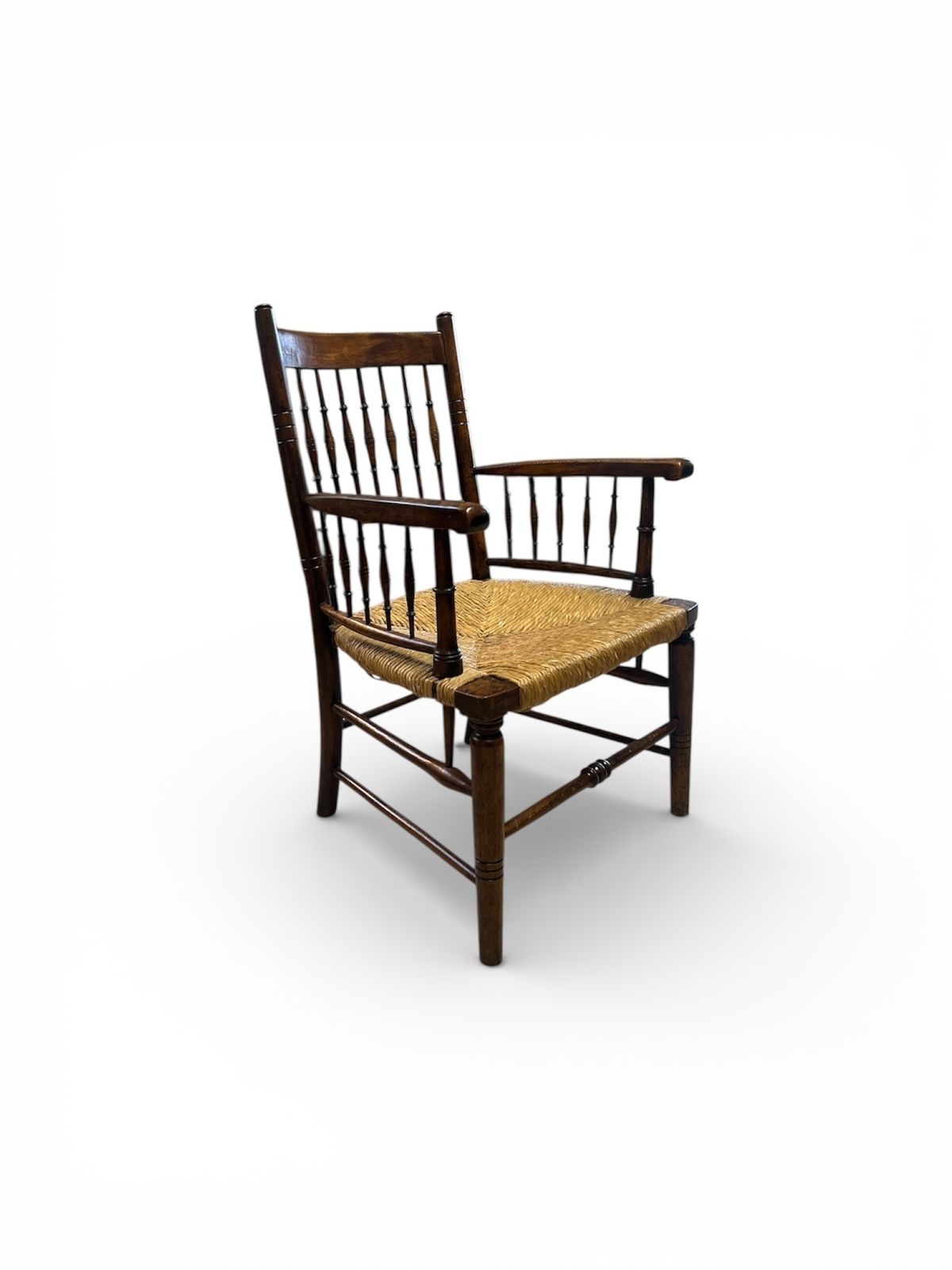 An Aesthetic Movement Rush Seat Armchair Circa 1890, Attributed To Liberty And Co In The Manner Of M photo 1500.0