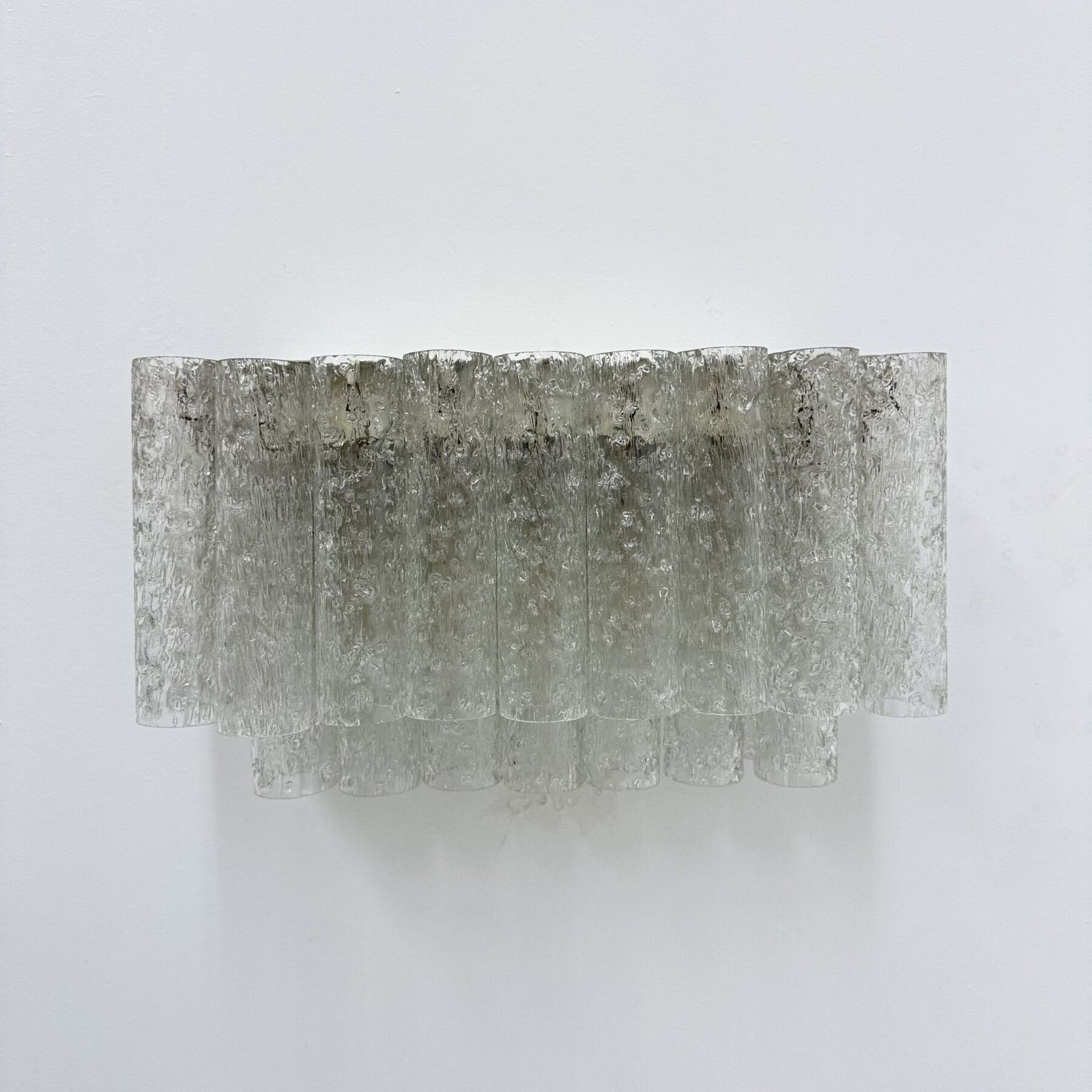 Doria Leuchten Ijsglas Buis Wandlamp, Jaren 1970