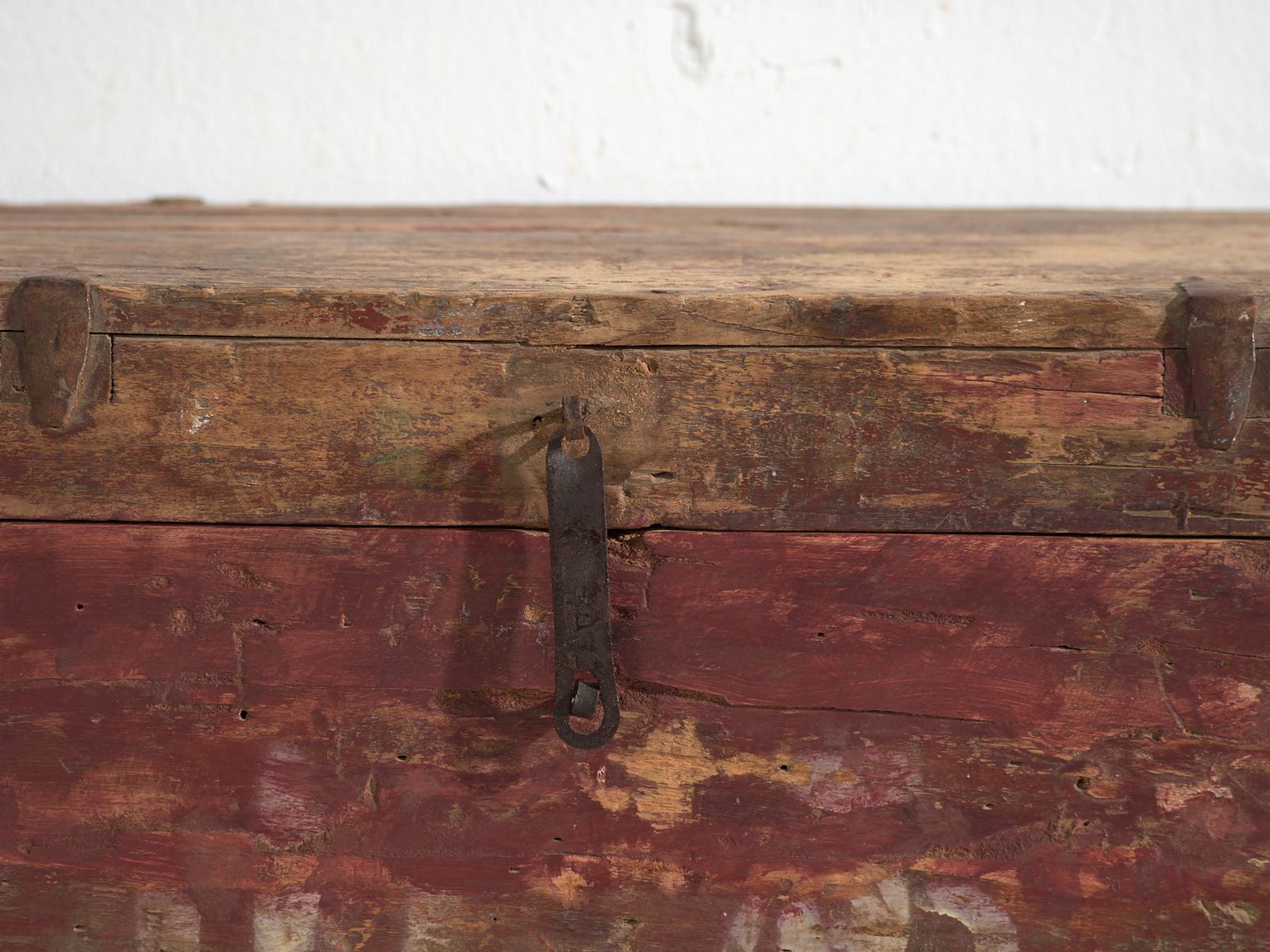 Antique Chinese Painted Trunk In Pine Wood – China, Circa 1920 photo vintage
