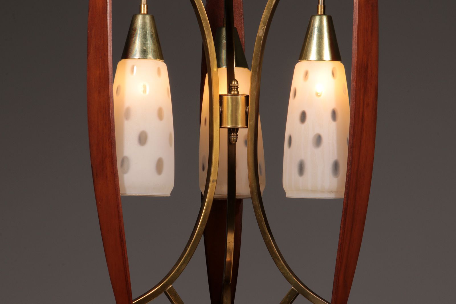 Biomorphic Table Lamps By Masjestic Lamp.Co USA Walnut And Brass 1960 photo 1350.0