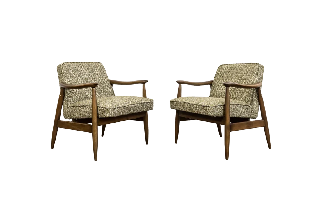 Mid Century Fauteuils, Gfm 87 Van Juliusz Kędziorek, Polen, Ca. Jaren 1960, Set Van 2