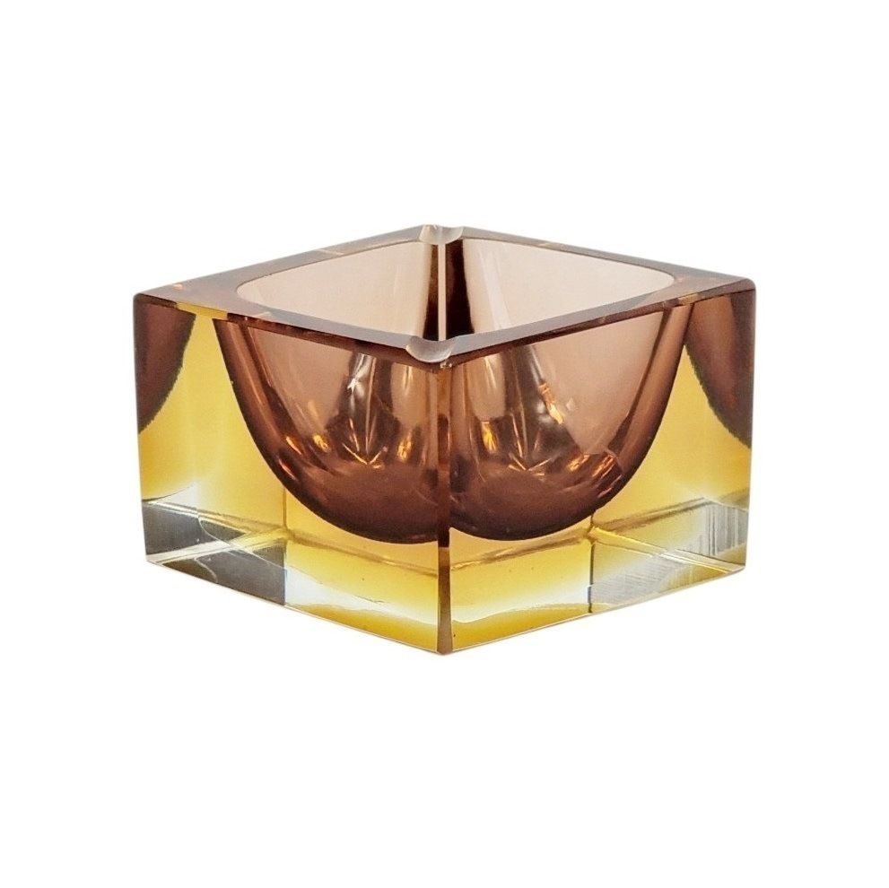Mid-Century Sommerso Murano-glazen asbak/schaaltje van Flavio Poli voor Seguso Vetri d'Arte, Italië, jaren 1970