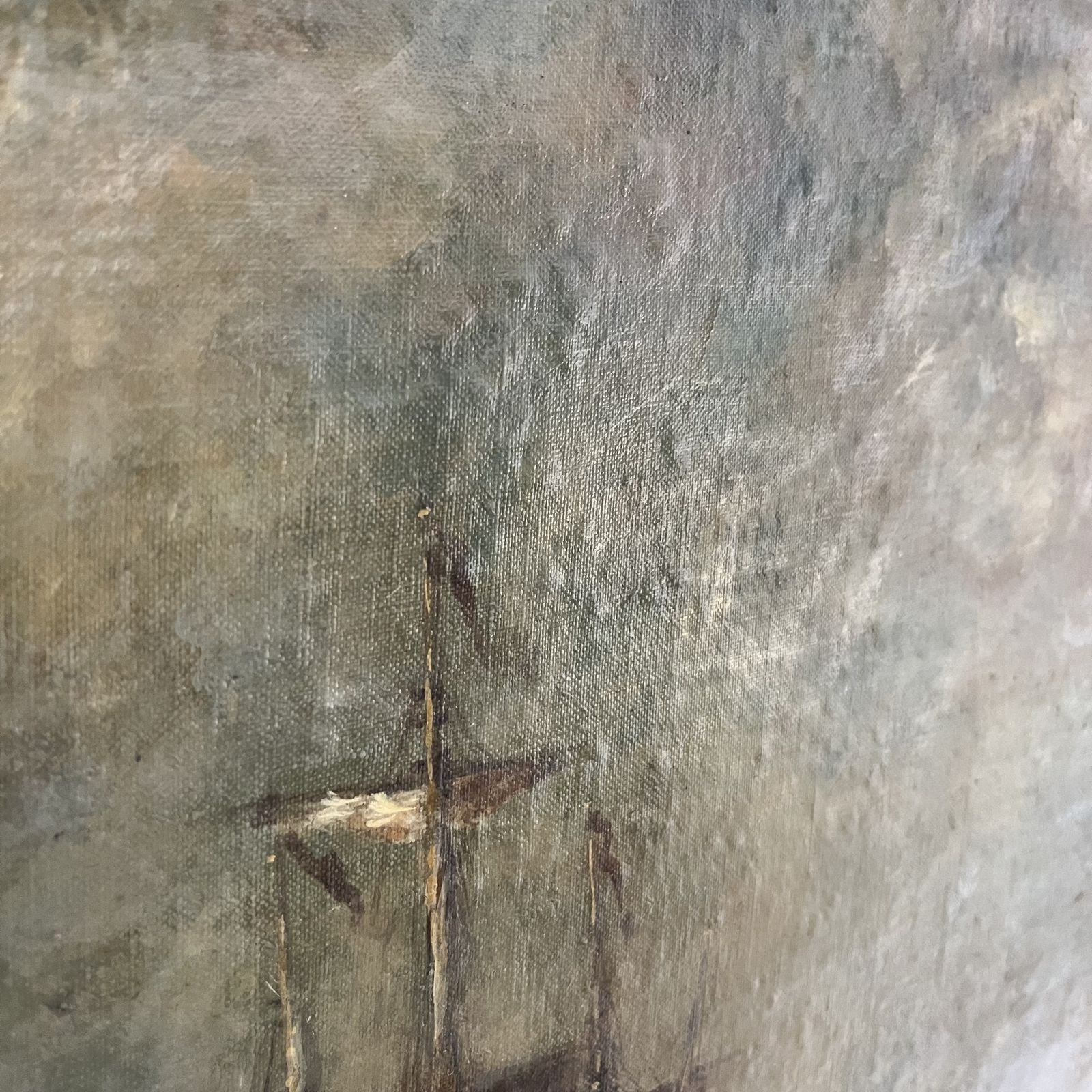 Antique Oil On Canvas Of A Seascape photo furniture