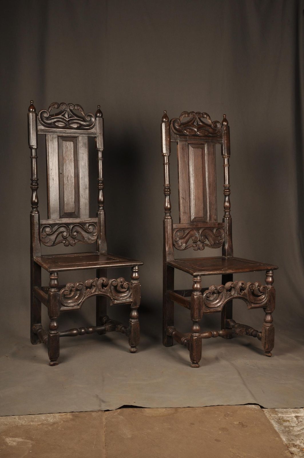 Pair Of Charles II Style Chairspair Of Charles II Style Chairs photo furniture