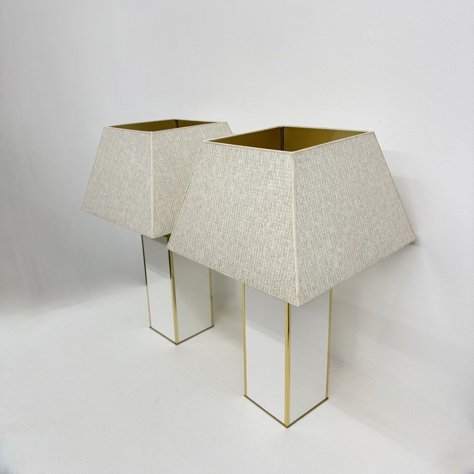 Paar tafellampen in de stijl van Maison Jansen, jaren 1970 photo vintage