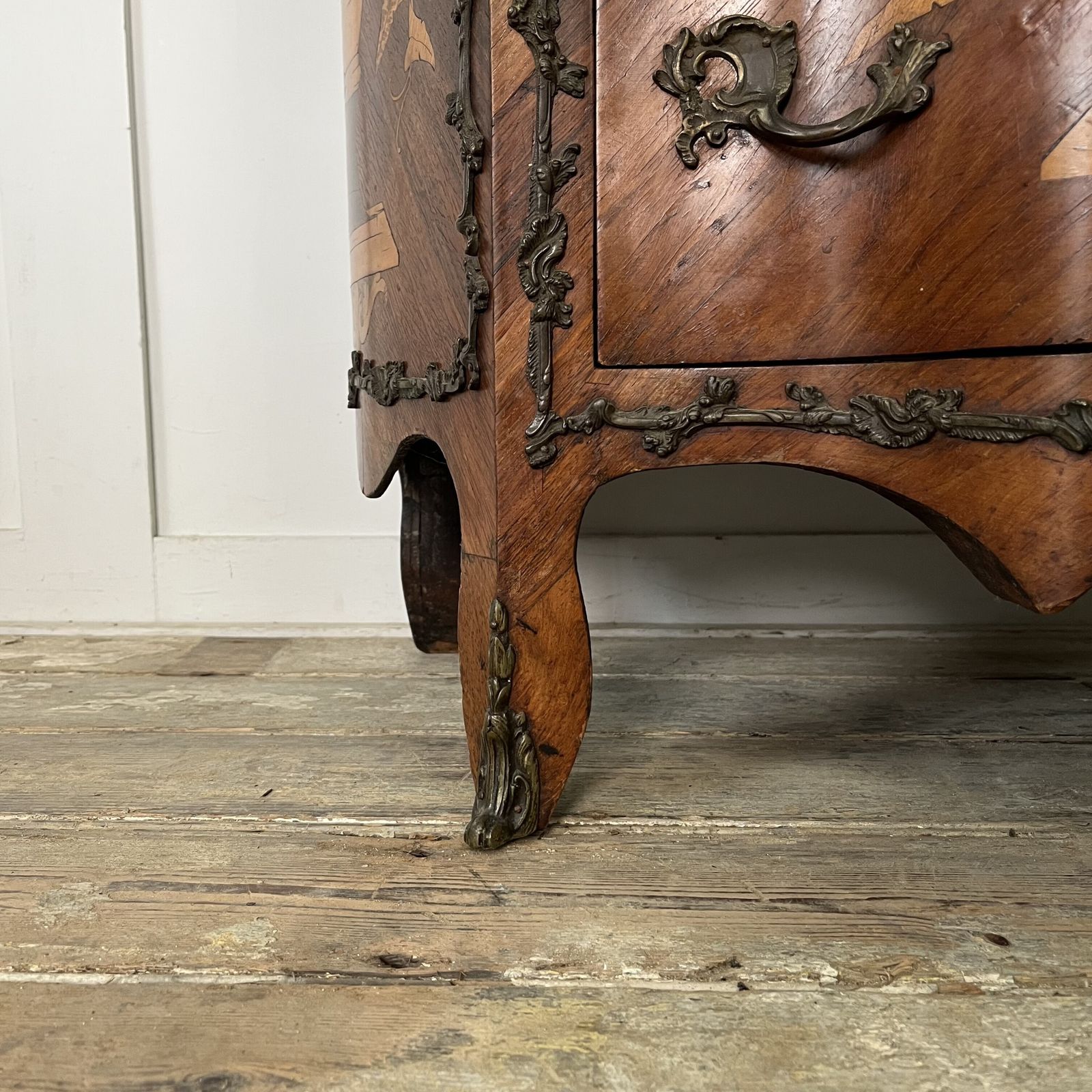 Antique Rosewood Marquetry Chest Of Drawers photo for sale