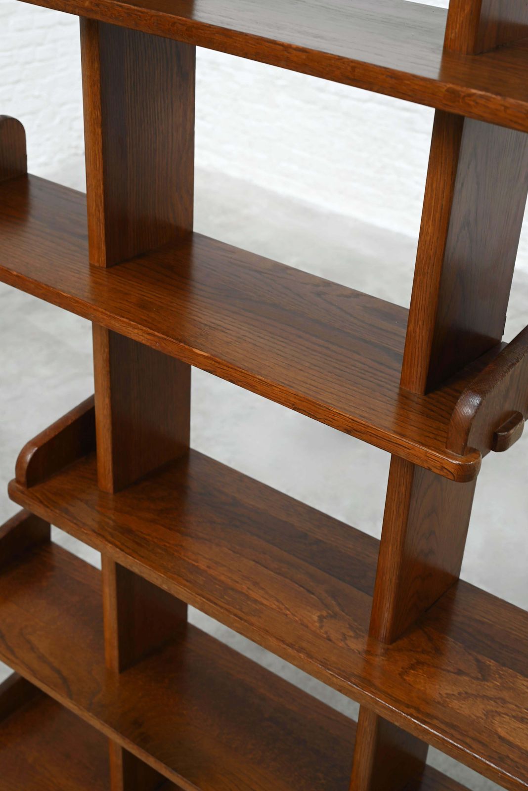 Brutalist Oak Asymmetrical Shelving Unit Or Bookcase, The Netherlands, 1970s photo 2941.0
