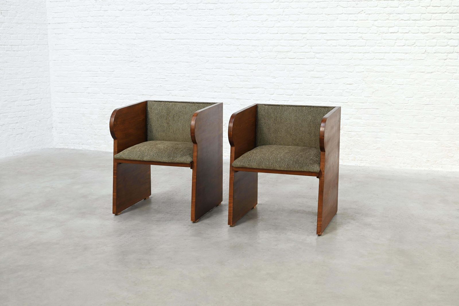 Pair Of Swedish Modern Armchairs, Sculptural Pine, Sweden, 1940s photo Furniture
