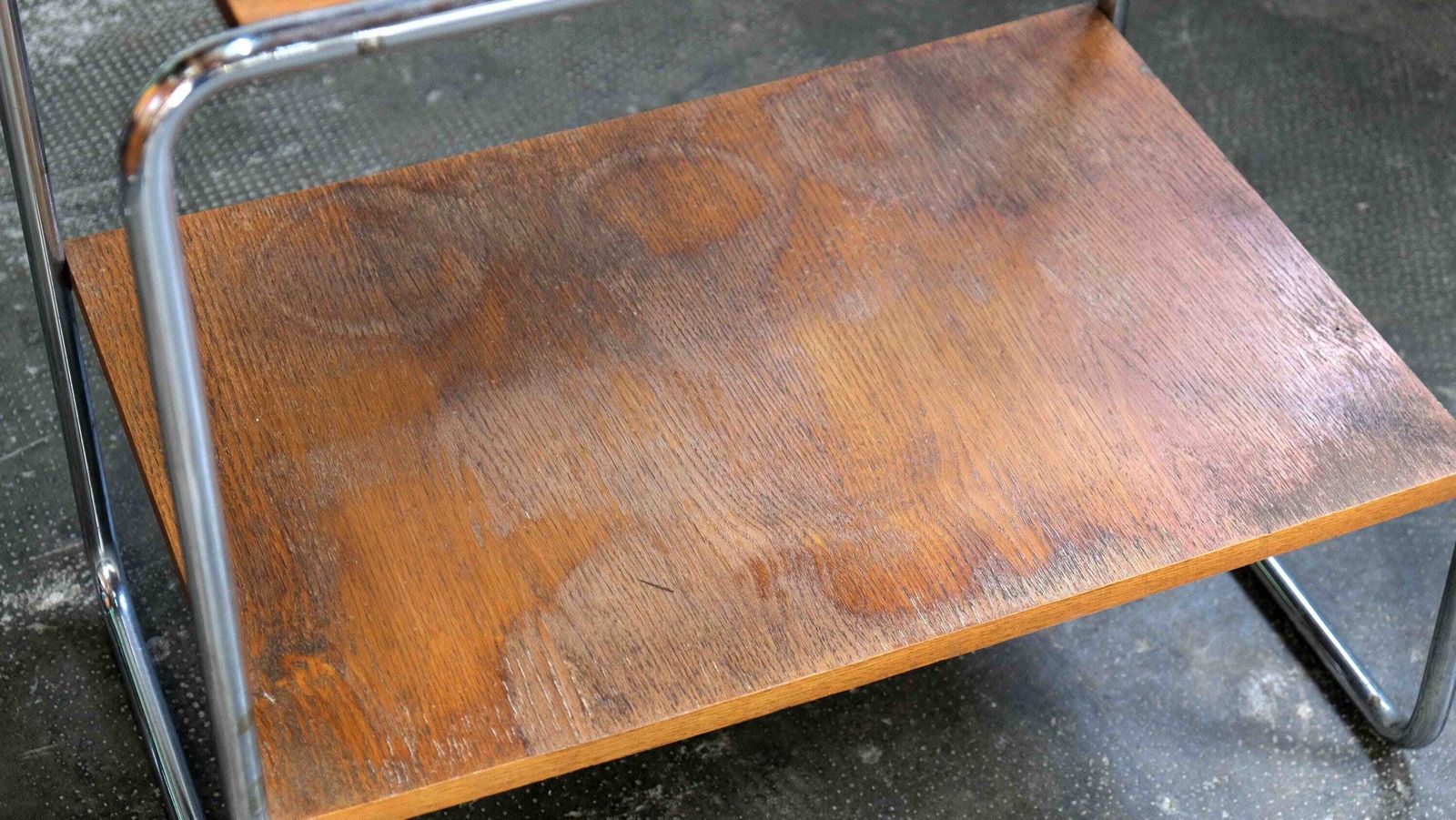 Bauhaus Shelf / Side Table With Chrome Plated Steel Tube Frame #62 photo Furniture