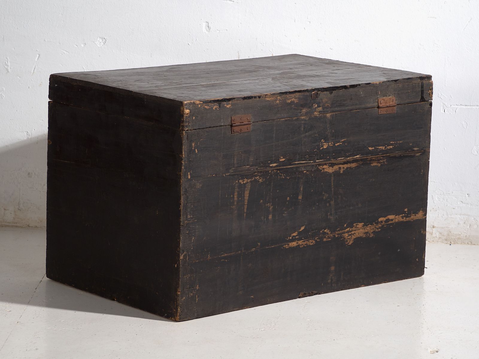 photo for sale Antique Painted Chinese Trunk In Pine Wood – China, Circa 1900