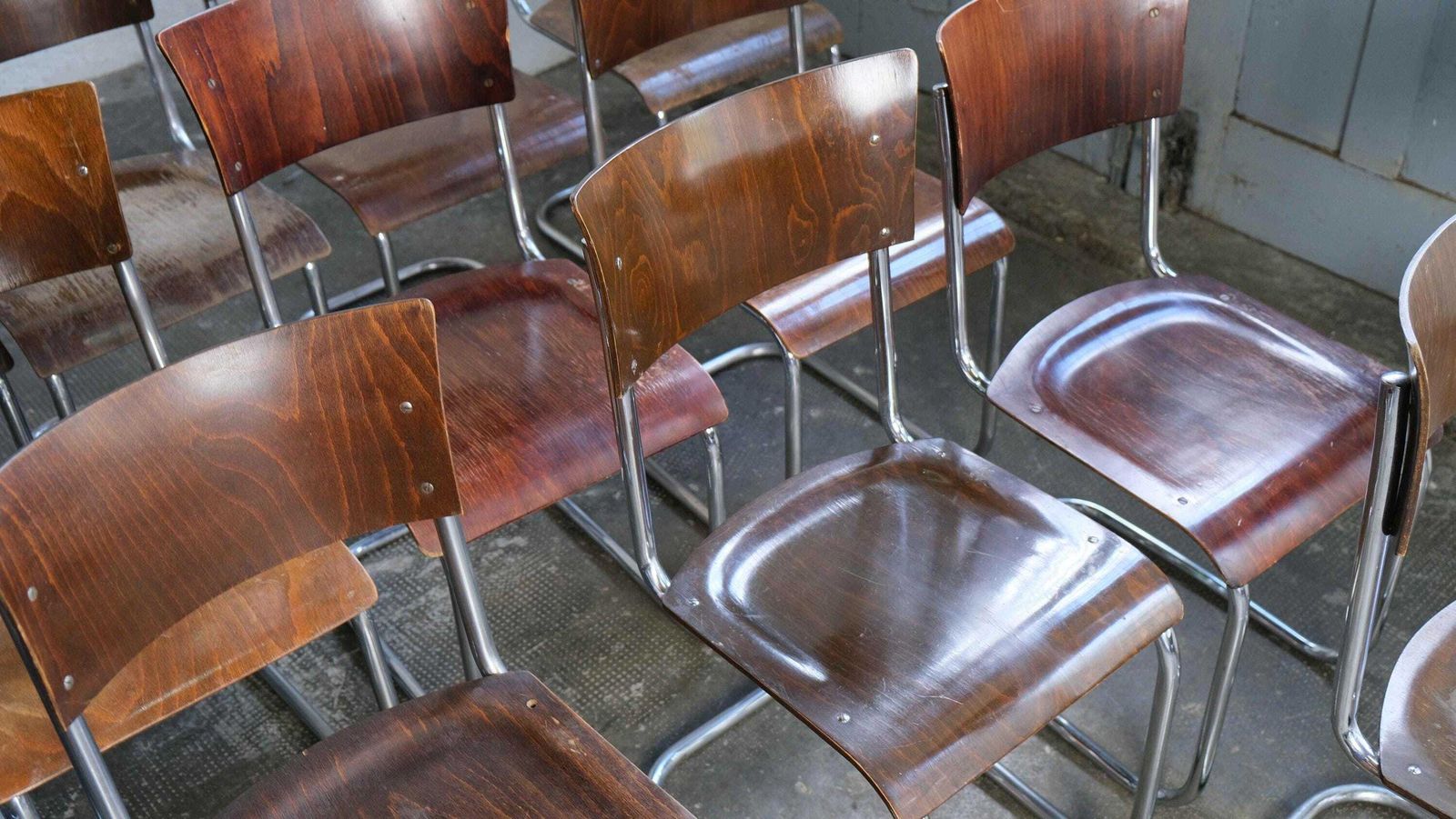 1 Of 12 Bauhaus Cantilever Chairs In Dark Brown photo Furniture