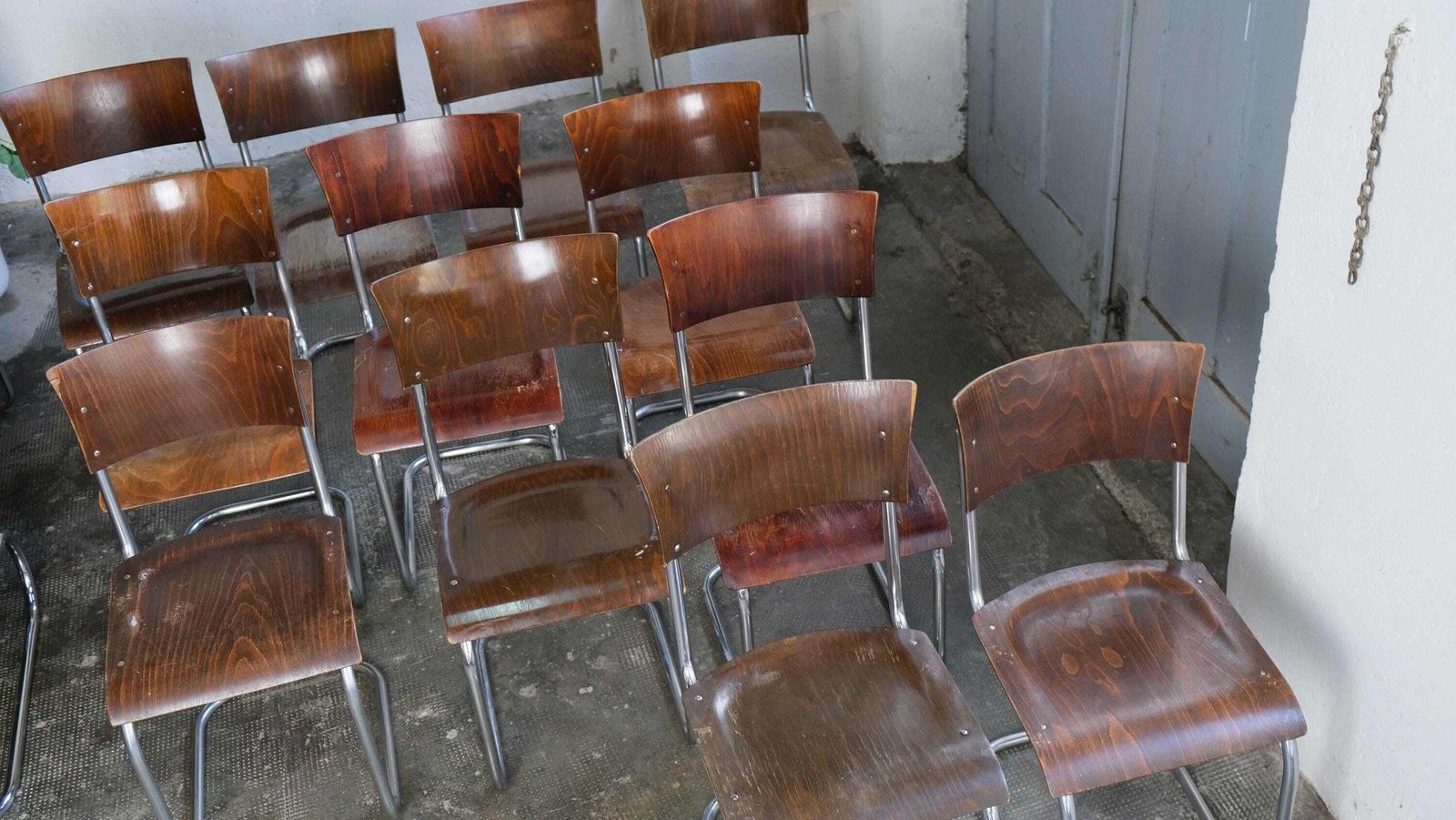 1 Of 12 Bauhaus Cantilever Chairs In Dark Brown photo buy