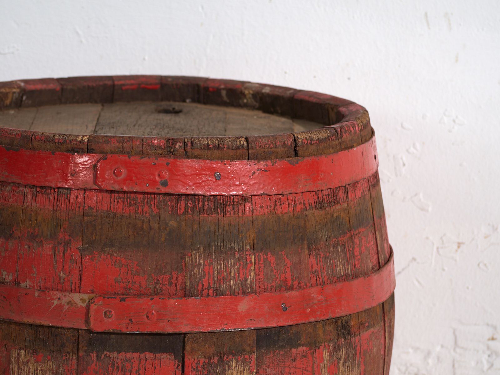Antique Wooden Barrel With Iron Straps – Central Europe, Circa 1920 photo for sale