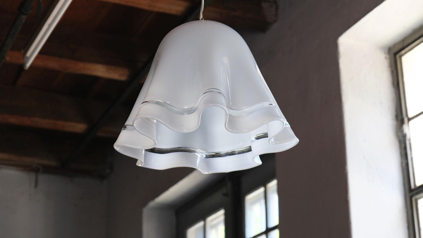 Zenda Pendant Lamp In White Glass By Vistosi photo buy