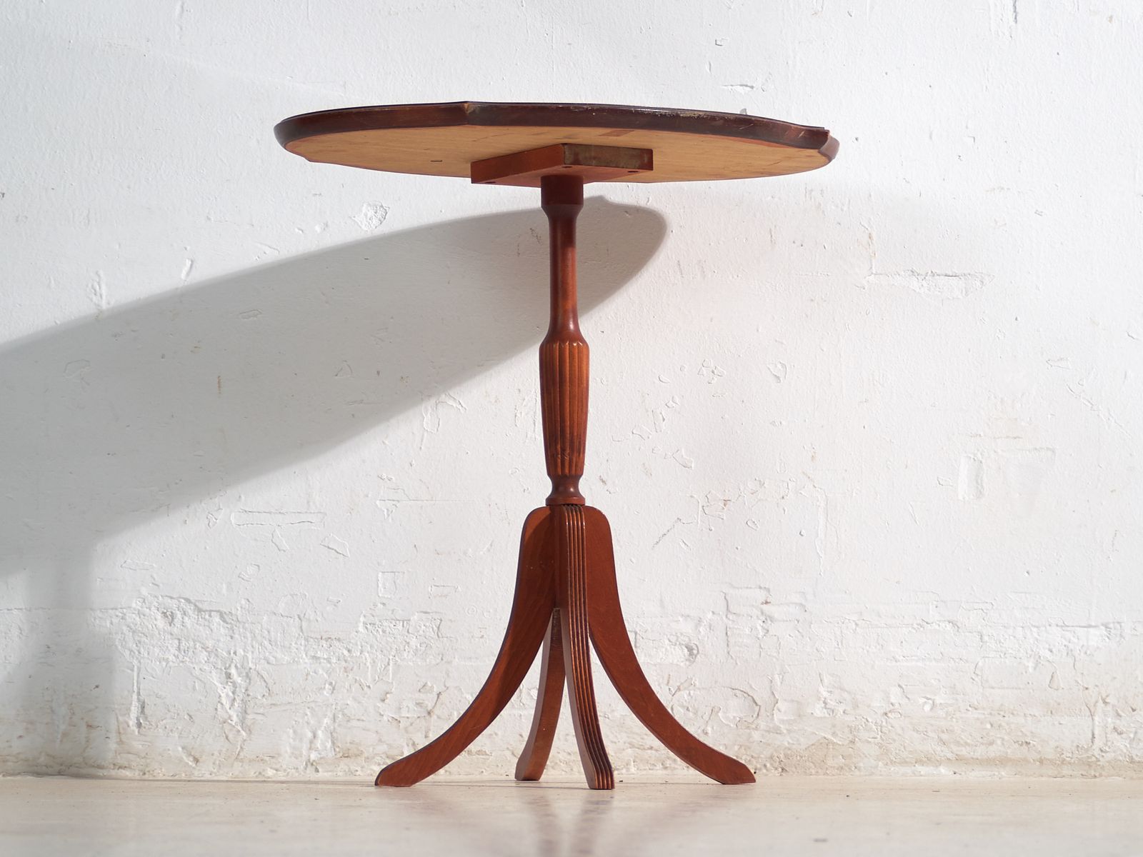 Antique Tripod Side Table In Mahogany Wood – Central Europe, Circa 1930 photo for sale