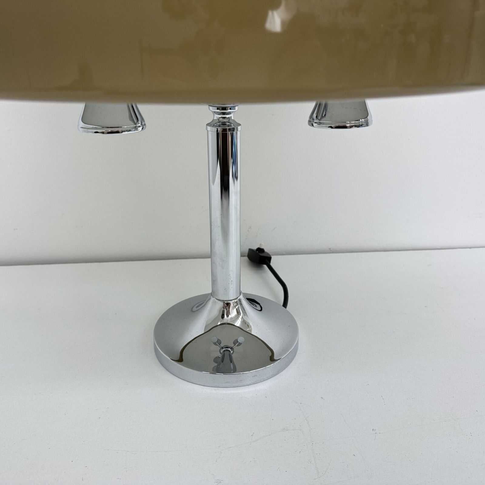 Lighting Mid Century Mushroom Table Lamp With Chrome Base , 1970s photo
