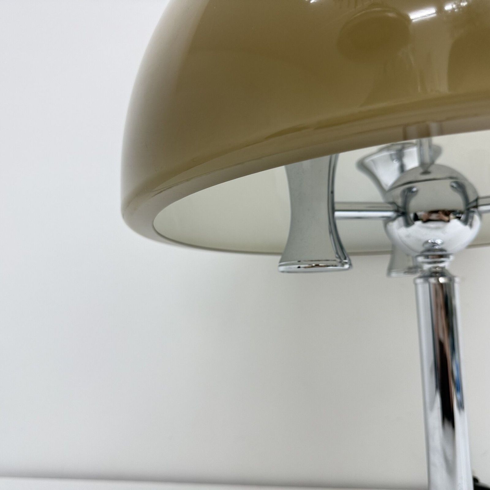 483.0 Mid Century Mushroom Table Lamp With Chrome Base , 1970s photo