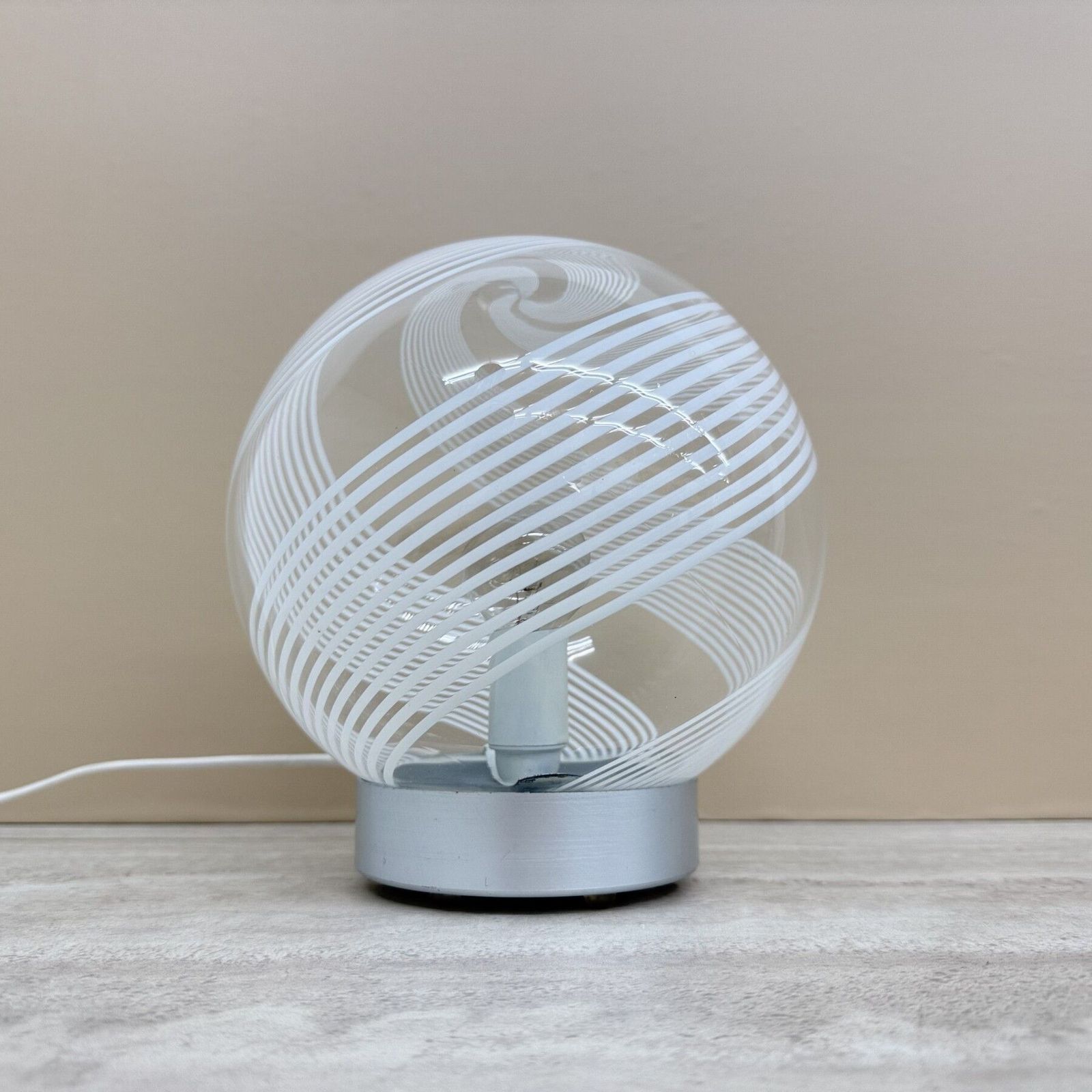 Mid Century Design Swirl Glass Table Lamp , 1970s Italy photo for sale