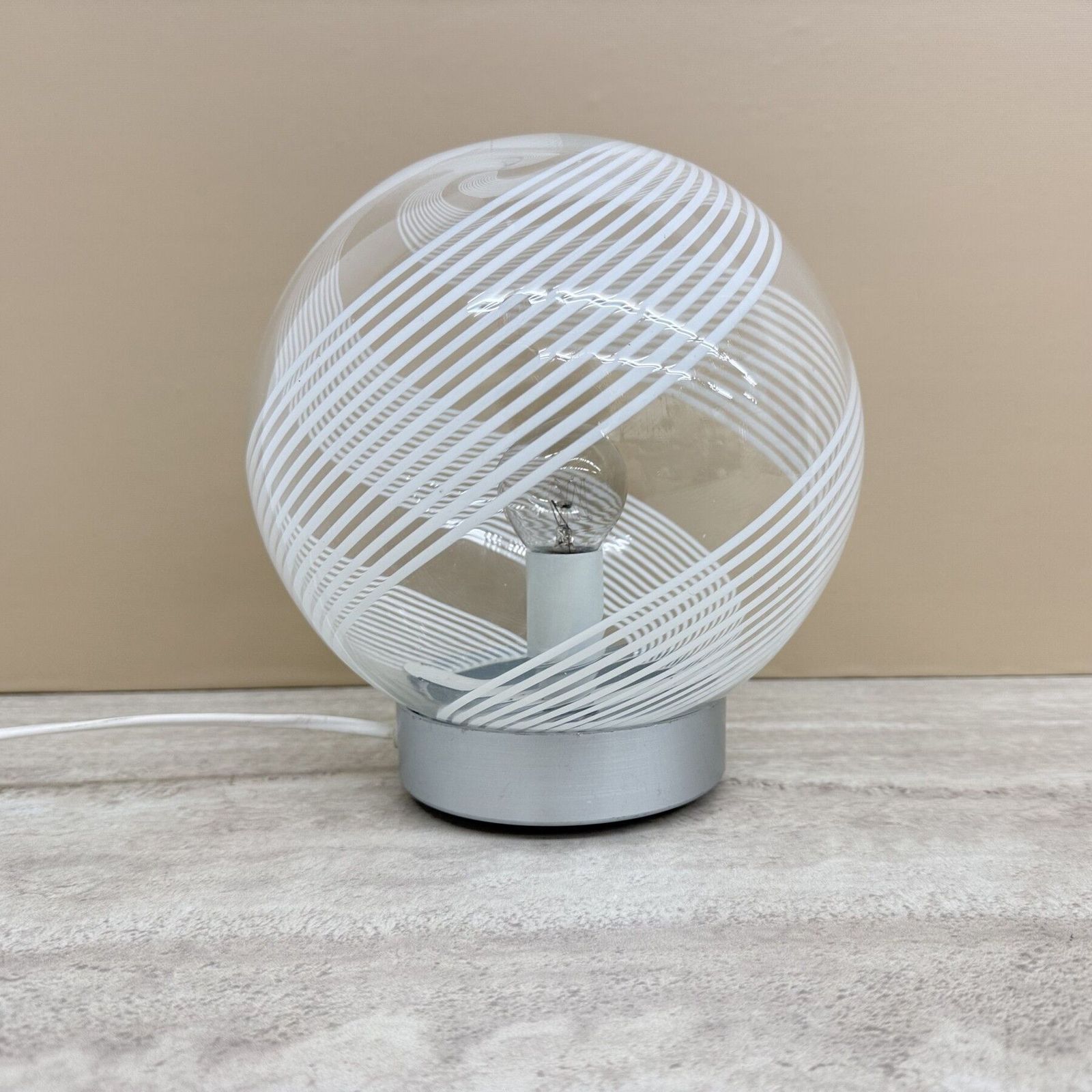 Mid Century Design Swirl Glass Table Lamp , 1970s Italy photo buy