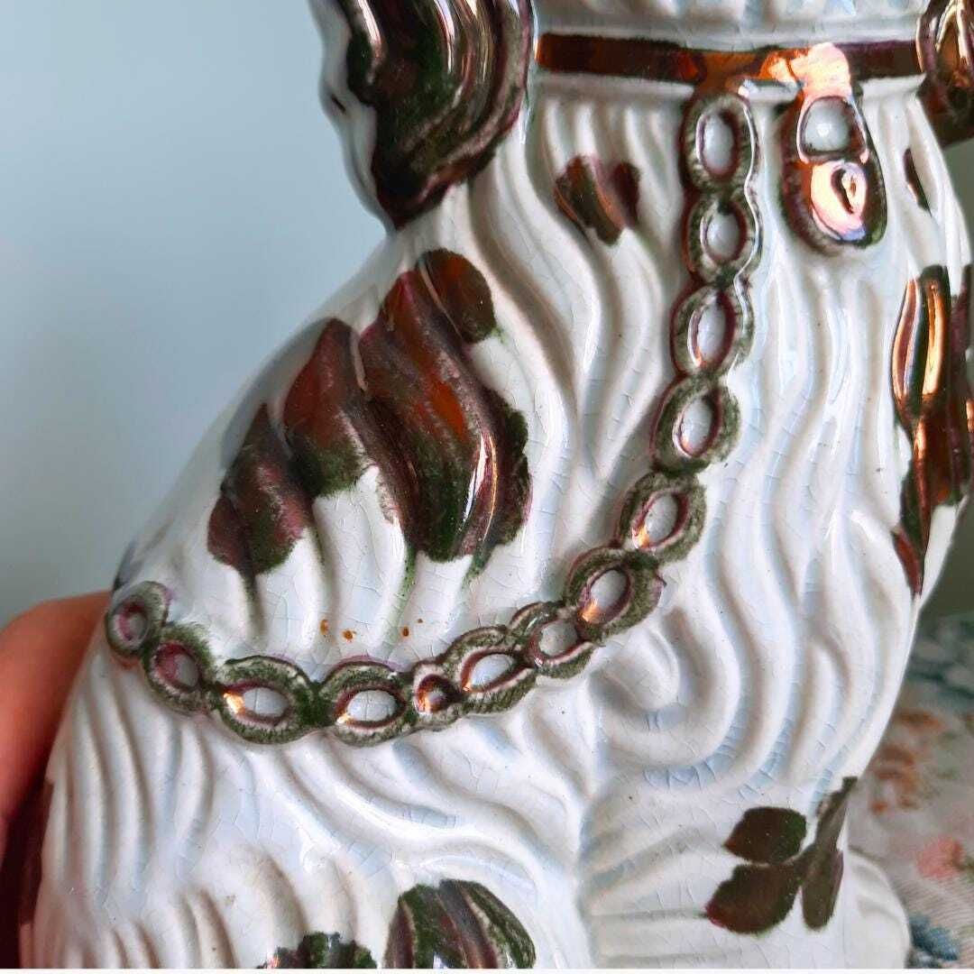 Antique Victorian Staffordshire Copper Luster King Spaniel Wally Dog Made In England Late 19th Century. photo buy