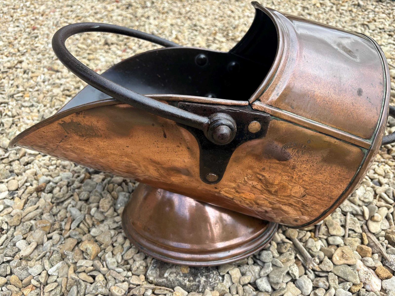 Victorian Copper Helmet Coal/ Log Scuttle By Bulpitt & Sons Birmingham 1900 . photo Home Fixtures