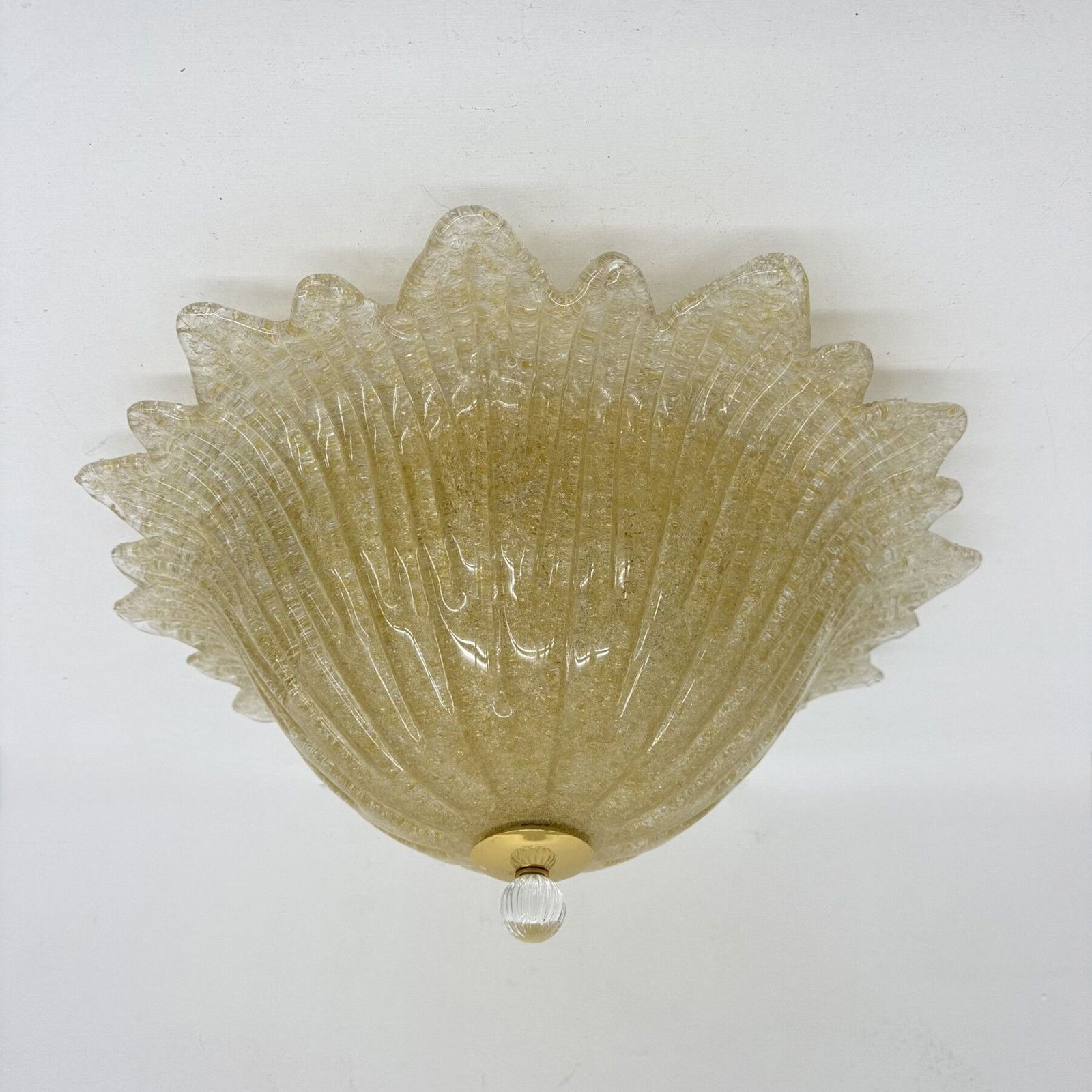Mid Century Murano Glazen Italiaanse Plafondlamp, Jaren 1970