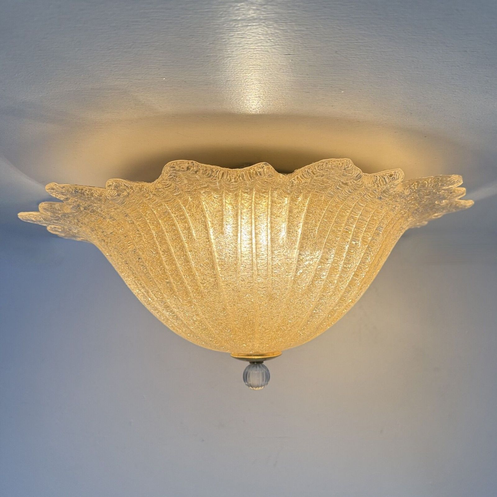 Mid Century Murano Glazen Italiaanse Plafondlamp, Jaren 1970 photo furniture
