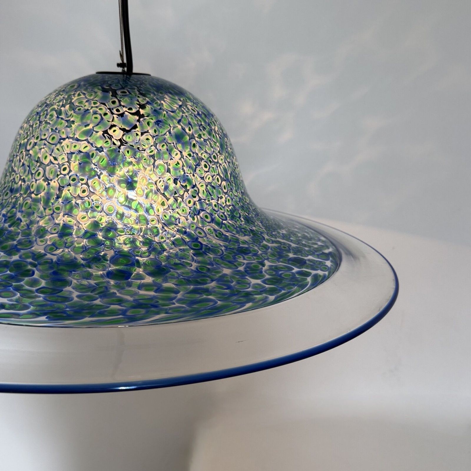 Blauwe Murano glazen hanglamp Neverrino van Gae Aulenti voor Vistosi, Italië, jaren 1970 photo 939.0
