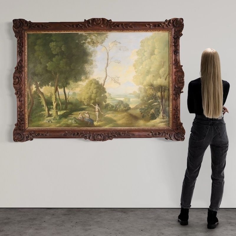 Great 20th Century Italian Landscape Painting photo furniture