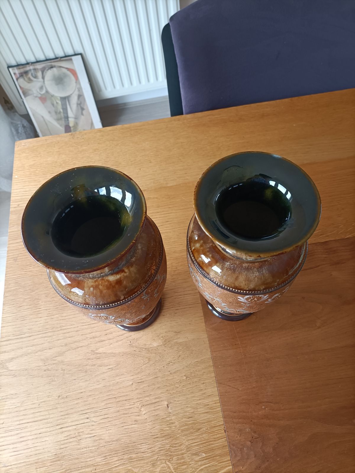A Pair Of Royal Doulton Slaters Patent Baluster Vases photo for sale