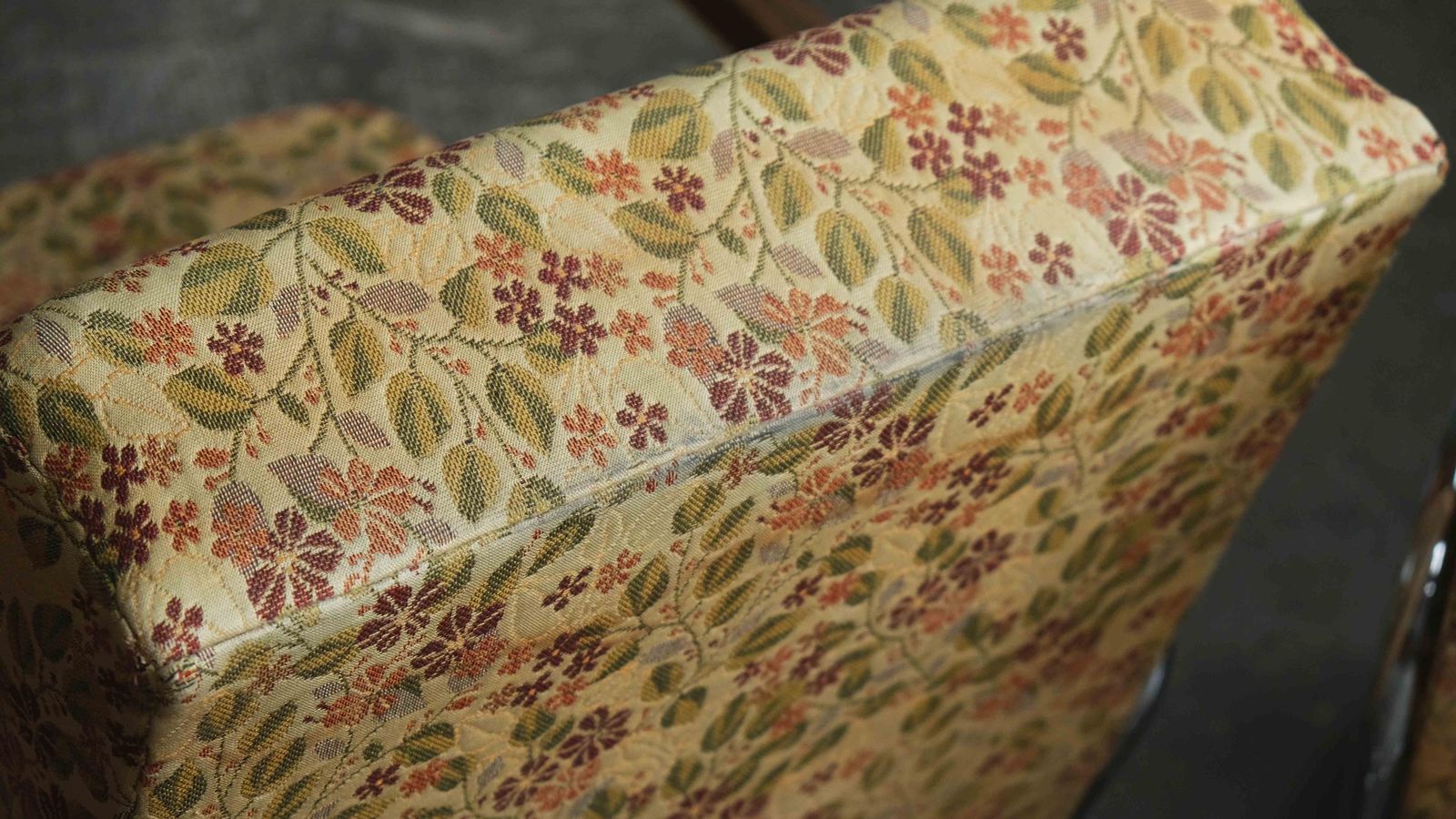Bauhaus Armchair S 411 With Floral Pattern / Thonet License photo vintage