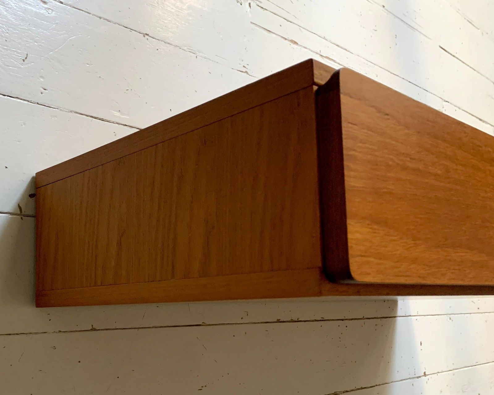 Mid Century Teak Beaver & Tapley 33 Floating Drawer / Shelf  W/ Mounting Bracket photo for sale
